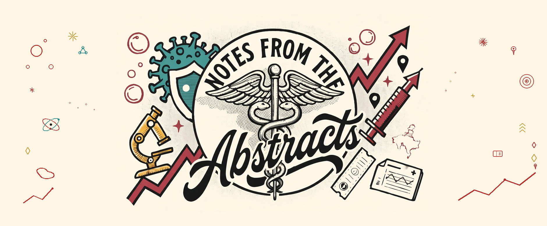 Notes from the Abstracts, illustrated with public health, medicine, epidemiology, and health technology symbols